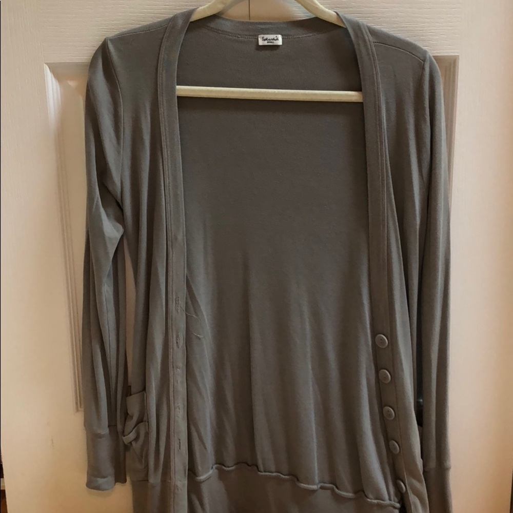 Splendid Basic Grey Button Down Cardigan - image 5